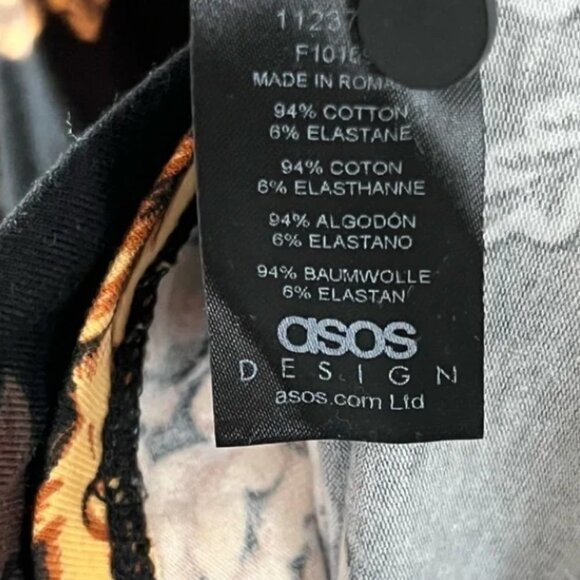 Asos Design Women's Long Sleeve Floral Ruched Mini Dress - 12 - Picture 7 of 7